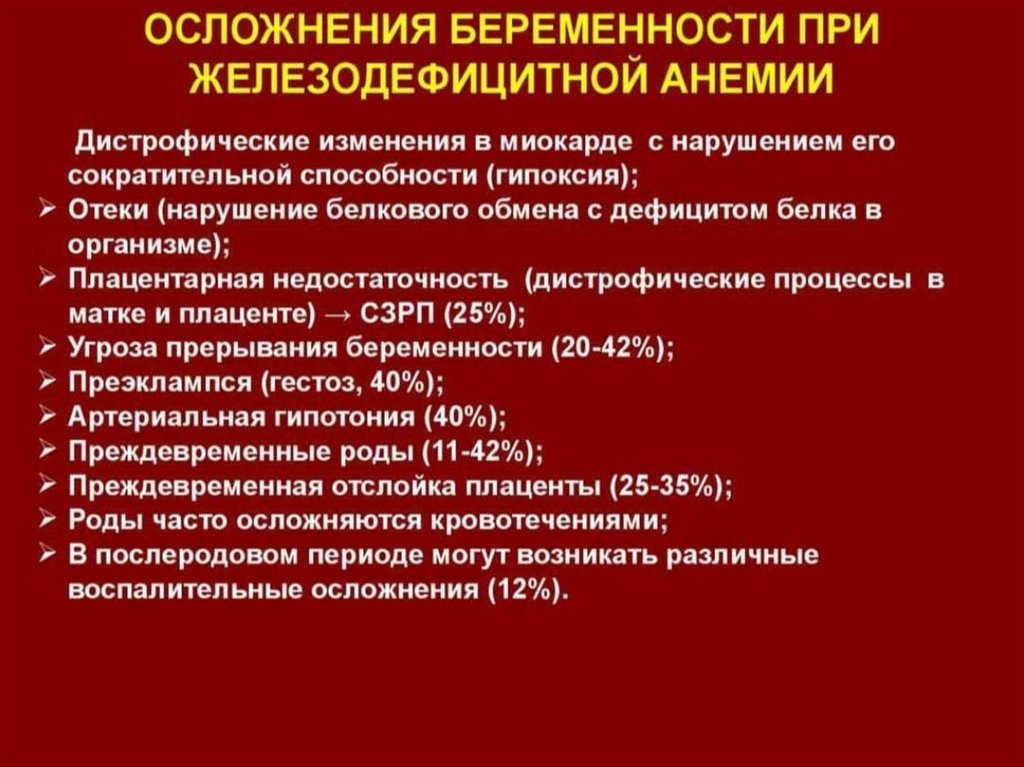 Проблемы при железодефицитной анемии