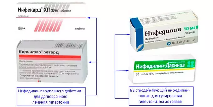 Блокаторы кальциевых каналов мгновенного и пролонгированного действия